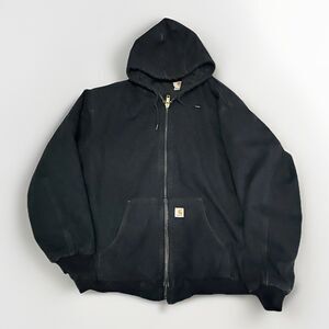 Vintage Carhartt Jacket Coat Adult 3XL J140 BLK Navy Quilt-Lined Made In USA